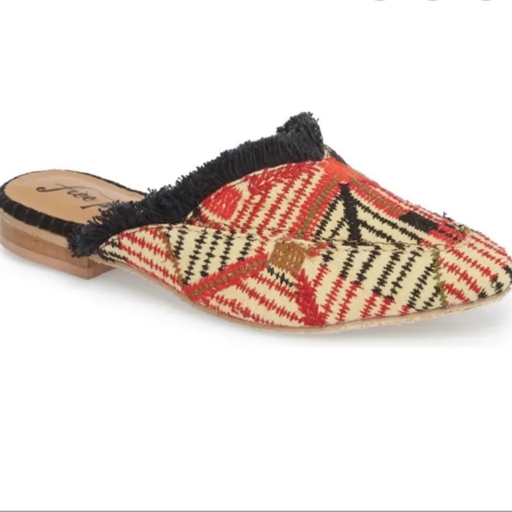 Free People Newport Fringe Pointed-Toe Mules